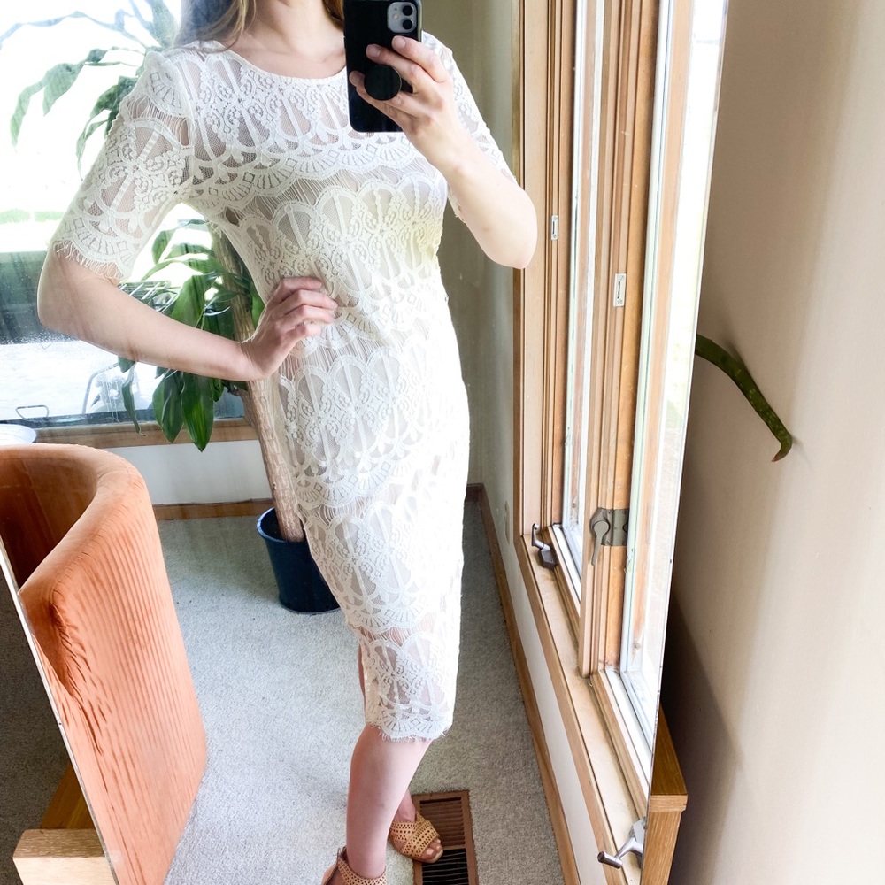 JOA Cream Lace Dress Size L